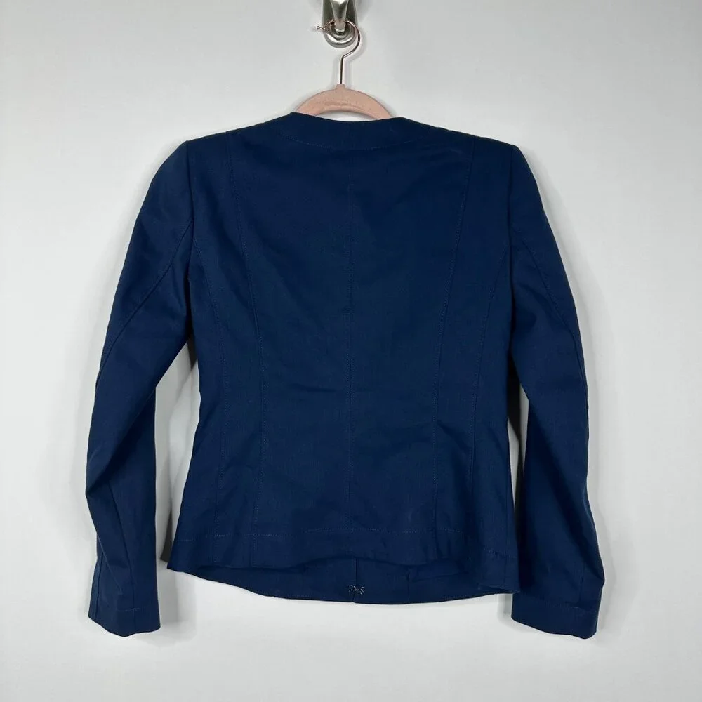 NWT White House Black Market Long Sleeve Collarless Jacket Twilight 2 #WHBM5